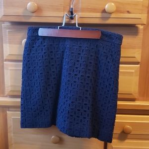 J Crew Eyelet lace pencil skirt navy